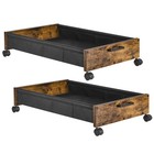 Under Bed Storage with Wheels, Wooden Under Bed Drawers On Wheels, Rolling Un...