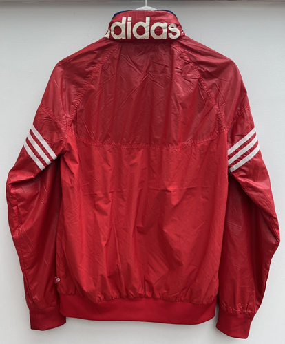 Adidas Neo Windbreaker Jacket Red Retro Full Zip Mens Small S - Picture 2 of 10