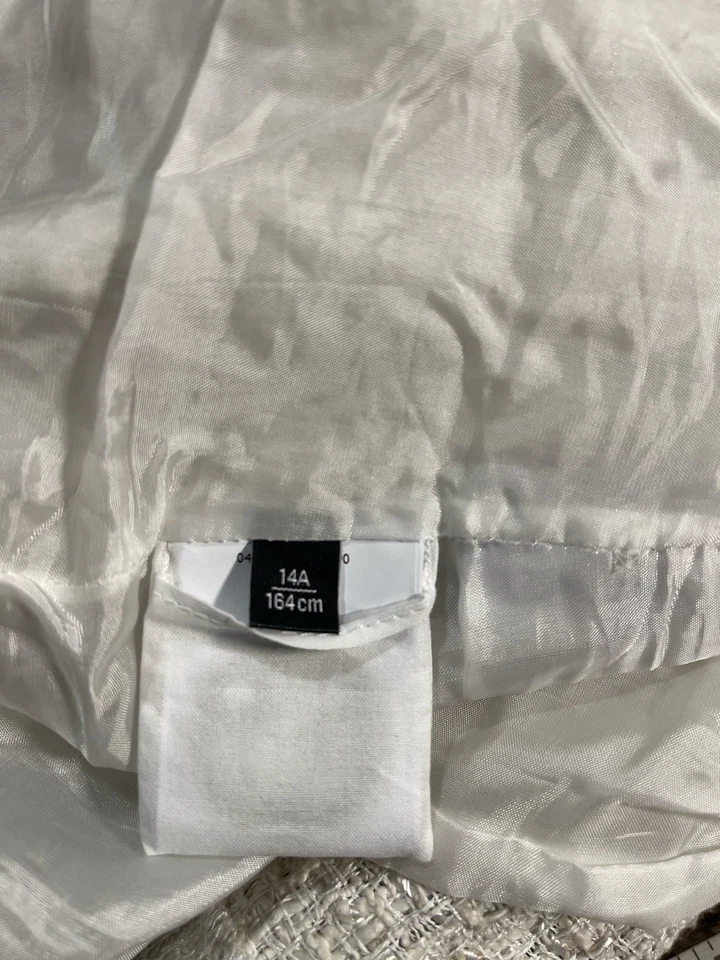 Versace Girls Silver Tweed Pleated Mini Skirt 14A Made in Italy Medusa Buttons - Image 3 of 4