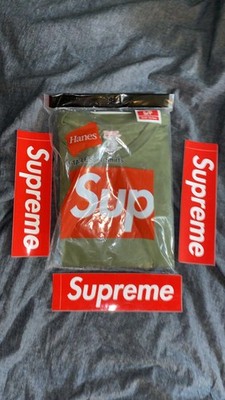 Supreme Hanes Tagless Tees (2 Pack) Size Small Olive SS22 Brand New 2022