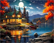 Landscape Paint by Numbers Kit for Adults, Number Style-5