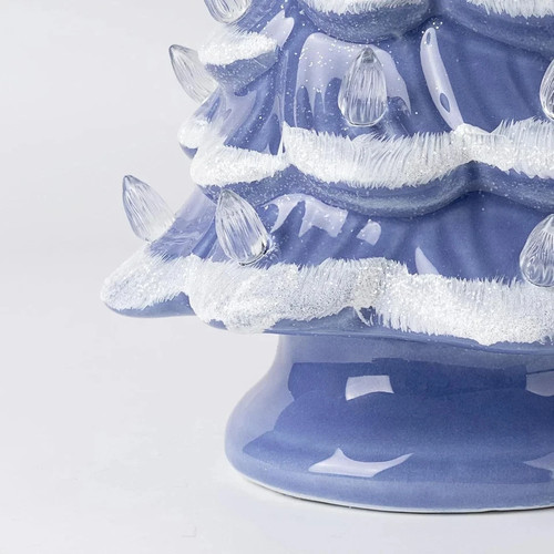 Albero di Natale in Ceramica Illuminato Senza Fili Vintage Decorazione Natalizia da Tavolo... - Foto 4 di 8