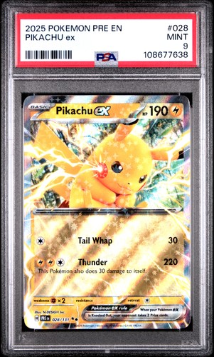 Pikachu ex graded PSA 9 for sale on eBay