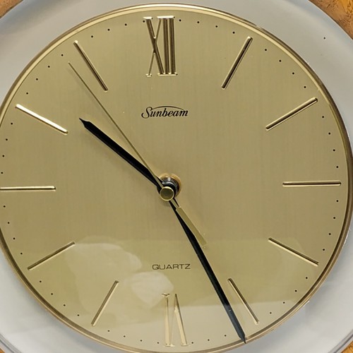 Orologio da parete vintage Sunbeam quadrante galleggiante rotondo 12" quarzo modello 882-1155 - Foto 6 di 11