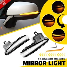 Clear W/Sequential LED Side Mirror Blinker Signal Lights For 16-23 Toyota Tacoma