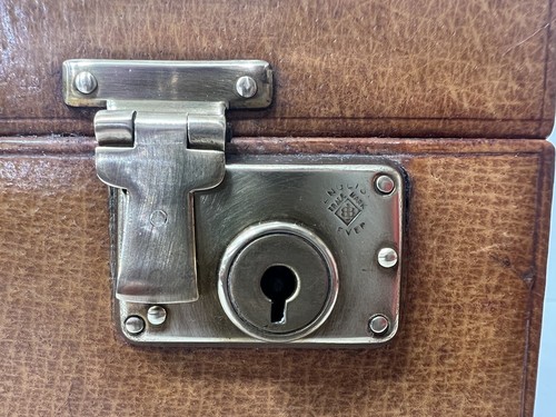 Beautiful vintage pigskin leather travelling jewellery box vanity case - Picture 6 of 11