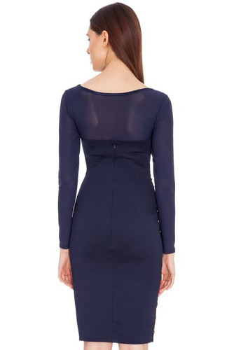 Women Lady Goddiva New Sequin Party Cocktail Dress Stretch Midi Fitted Blue UK 8 - Picture 2 of 5