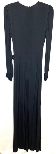 REFORMATION Black Wrap V-Neck Bodice Tie Waist MOLLY Crepe Pants Jumpsuit 4 🖤 - Picture 5 of 7