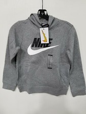 Boys Nike Sportswear HBR Club Fleece Hoodie Sz Med - Grey