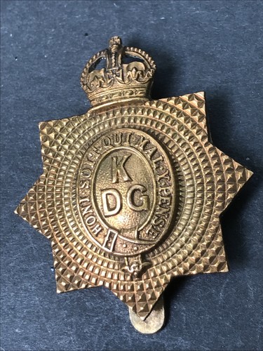 1st Kings Dragoon Guards, 1916 Economy Issue, British Army Cap Badge. - Picture 2 of 7