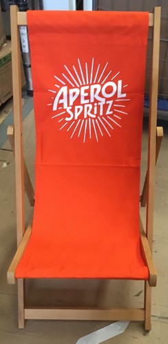 Aperol Spritz Deckchair. Two Hardwood Frames With Canvas Sling. - Picture 2 of 3