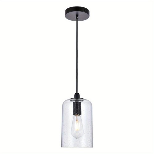 Hanging Clear Seeded Glass Pendant Light, Lamp Ceiling Pendant Light Fixture - Picture 3 of 8