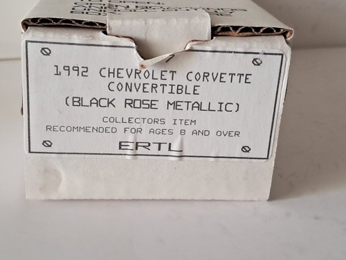 1992 Chevy Corvette Convertible AMT Ertl Promo Black Rose Metallic #6577 in Box - Picture 3 of 8