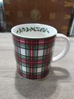 Nikko ironstone Christmas holly and plaid mug