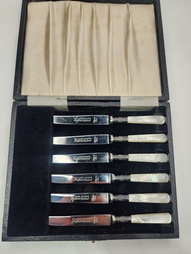 William Adams Sheffield Stainless Mother of Pearl Fruit Dessert Knives Sterling  - Picture 1 of 10