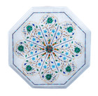 15" Marble Table Top stone Pietra dura Handmade Home Decor