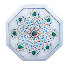 15" Marble Table Top stone Pietra dura Handmade Home Decor