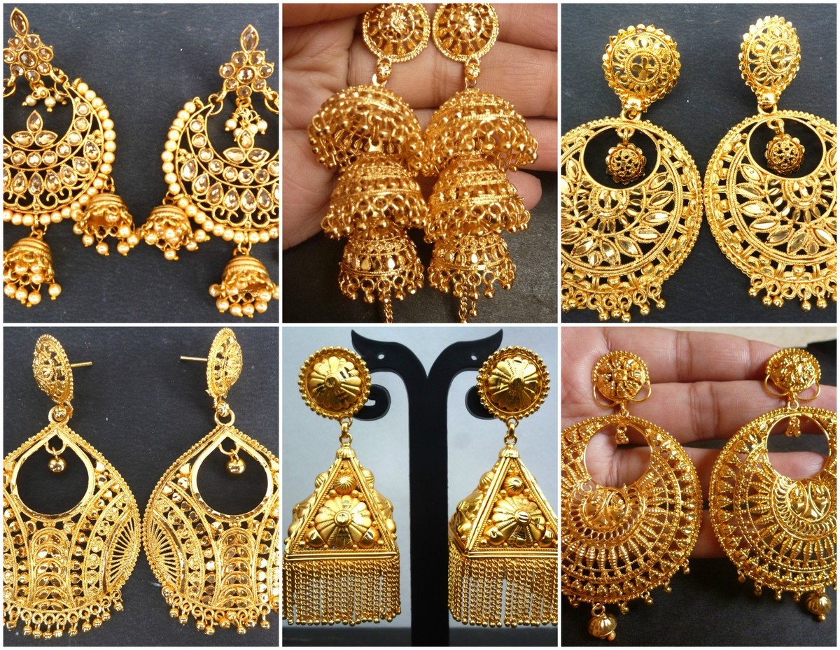 Gold earrings hotsell different designs
