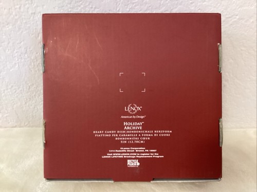 Lenox HOLIDAY Stechpalme Gold Herz 5" Weihnachten Süßigkeiten Schale mit Box & Etikett - Bild 2 von 13