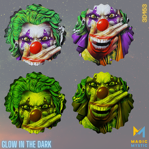 T-Shirt Black 3D Rock Chang Original Smiling Scary Clown Glow in the Dark Unisex - Picture 7 of 9