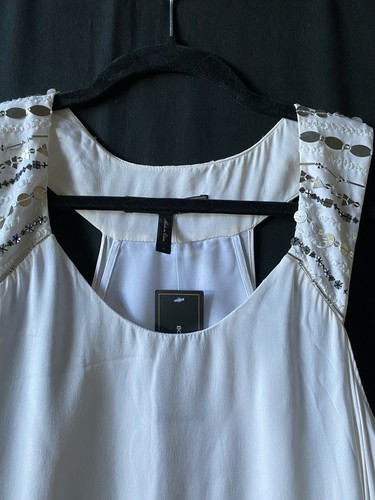 BCBGeneration EMBELLISHED LINED SILK DRESS TOP TUNIC L 12/ 14  - Bild 3 von 5