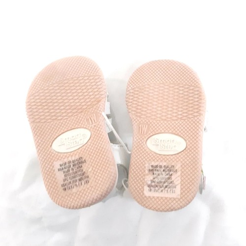 Girls 1W White Fisherman Flowers Sandals Smart Step Brand Hook Loop Closure - Picture 2 of 2