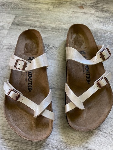 Birkenstock Mayari Graceful Pearl White Birko-Flor Sz 40