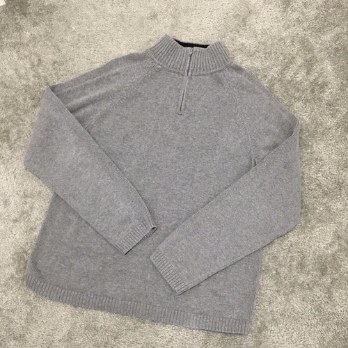 Wilke Rodriguez Men's Large Gray Cotton 1/2 Zip Pullover Sweater Fall Winter - Picture 2 of 5