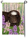 Spring Flowers Garden Flag - Chocolate Crested Guinea Pig