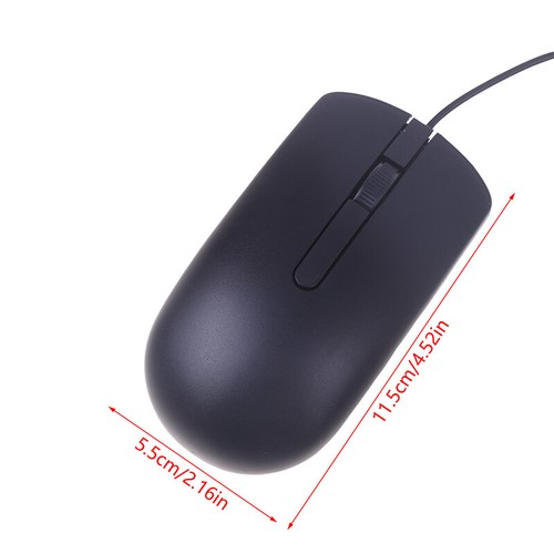 NEW FOR MS116 Optical Reliable Wired USB Mouse Scroll Wheel 2 Buttons Black - Afbeelding 4 van 11