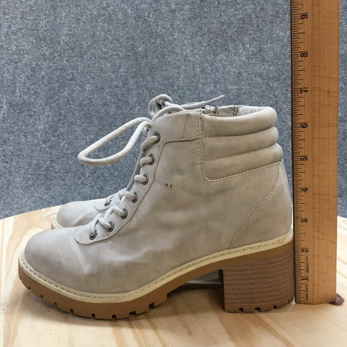 Maurices Boots Womens 6.5 M Morgan Lace Up Zip Heels Hiker Ankle Bootie Grey - Picture 10 of 19