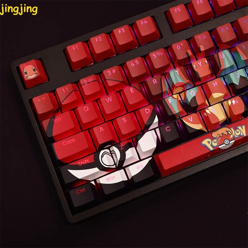 108keys Charmander Transparent PBT Keycap For Mechanical keyboard Cherry MX High - Picture 3 of 9