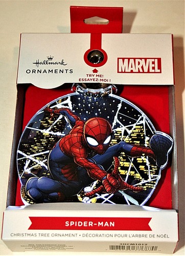 Hallmark Marvel Comics Spider-Man Intermitente Iluminado Adorno de Navidad Caja Nueva - Imagen 3 de 5