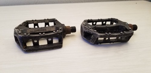 Vintage VP 550 9/16 in BMX Bike Pedals Black used 1990s GT Dyno Haro SE Mongoose - Picture 5 of 8