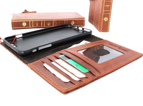 Genuine Real Leather Case for iPhone 8 Plus Cards cover Bible Luxury Wallet Book - Photo 4/9