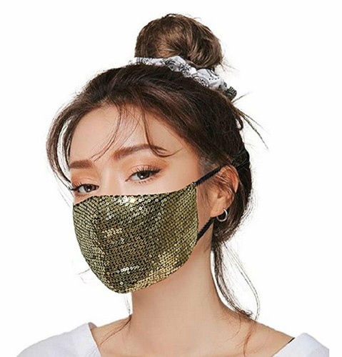 Sequin Glitter Face Mask Fashion Bling Sparkly Washable Face Cover Women Men - Bild 6 von 60