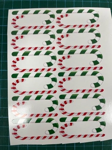 48 candy Cane sticks decals red and green in 2 sizes vinyl decals stickers - Picture 4 of 8