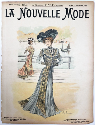 La Nouvelle Mode French Fashion Antique October 1900 Ad Clothing