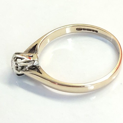 H Samuel 9ct Gold 0.15ct Diamond Solitaire Engagement Ring Size M 1.5g - Picture 2 of 18