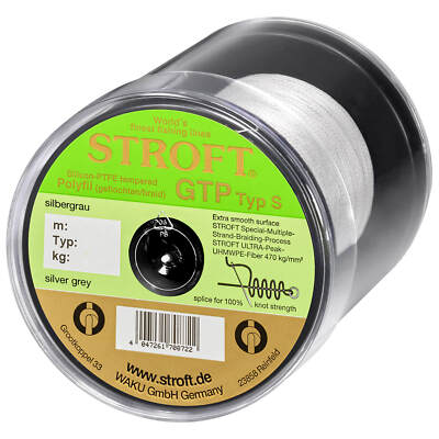 Schnur STROFT GTP Typ S Geflochtene 600m Silbergrau Angelschnur Leine Sehne