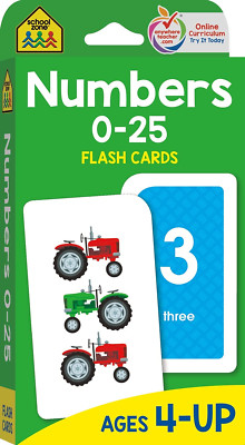 School Zone - Numbers 0-25 Flash Cards - Ages 4 to 6, Preschool, Kindergarten, M