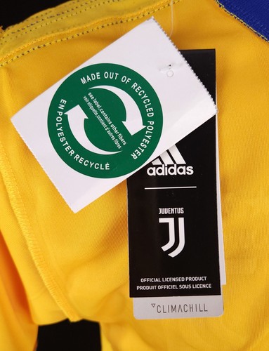 Soccer Adidas Juventus Cristiano Ronaldo # 7 Away Jersey XL 2017/2018 Yellow Nwt - Picture 12 of 17