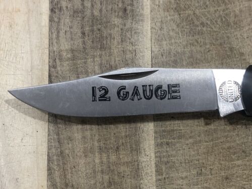 Vintage United Cutlery Japan 4 3/8" Closed 2 Blade 12 Gauge Trapper Knife As New - Picture 20 of 21