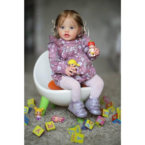 Muñeca bebé recién nacido de 24 pulgadas renacida Lottie princesa niña muñeca tacto suave - Imagen 2 de 6