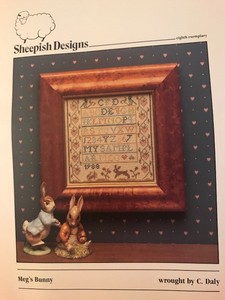 Sheepish-Designs-meg-s-Bunny-Counted-Cross-Stitch-Pattern-OOP-C-Daly-Rabbit
