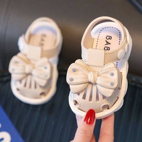 Baby Girls Infants Sandals Soft Sole Shoes Newborn Toddler Bow Slippers Summer - Picture 14 of 16