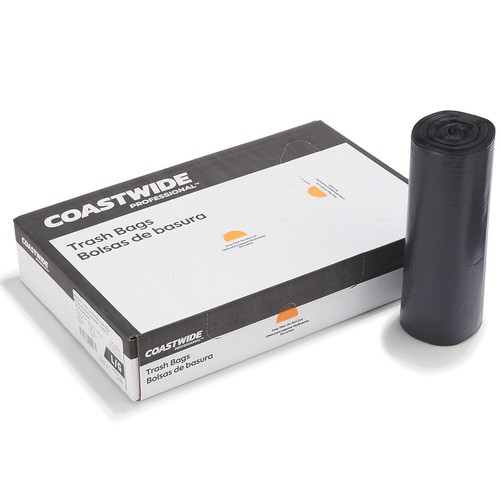 MyOfficeInnovations Trash Bags 50-56 gal 43x46 Reprocessed Resin 1.5 Mil Black 4