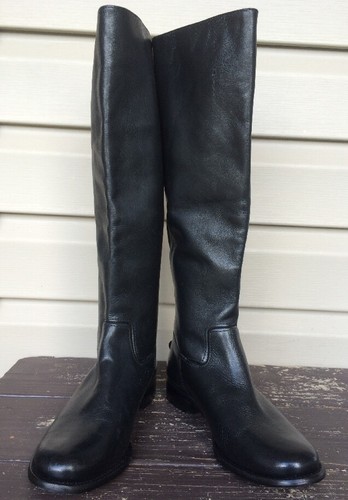 DIANE VON FURSTENBURG RANGER BACK ZIP LEATHER RIDING BOOTS BLACK SZ 7 NEW! $530 - Picture 2 of 9