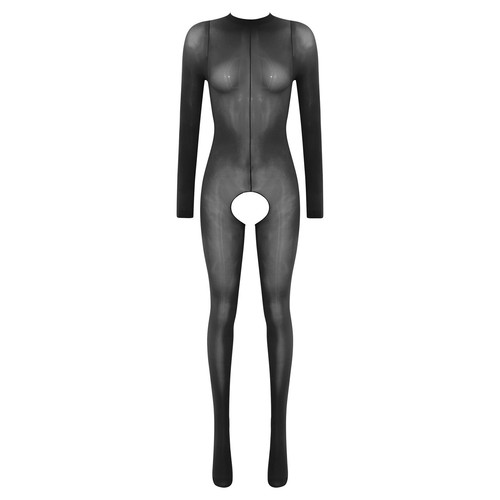 DE Damen Overall Transparent Bodytockings Langarm Overall Ganzkörper Anzug - Picture 183 of 231