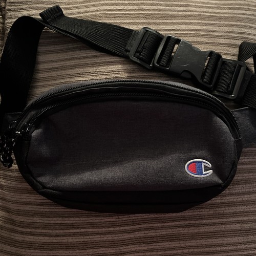 Champion C Forever Champ FannyPack Gray Black Running Bag Belt Pack OSFM